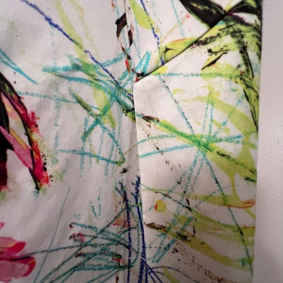 Milly Dress 12 Scribble-Print Racerback Knee Length - Picture 5 of 10